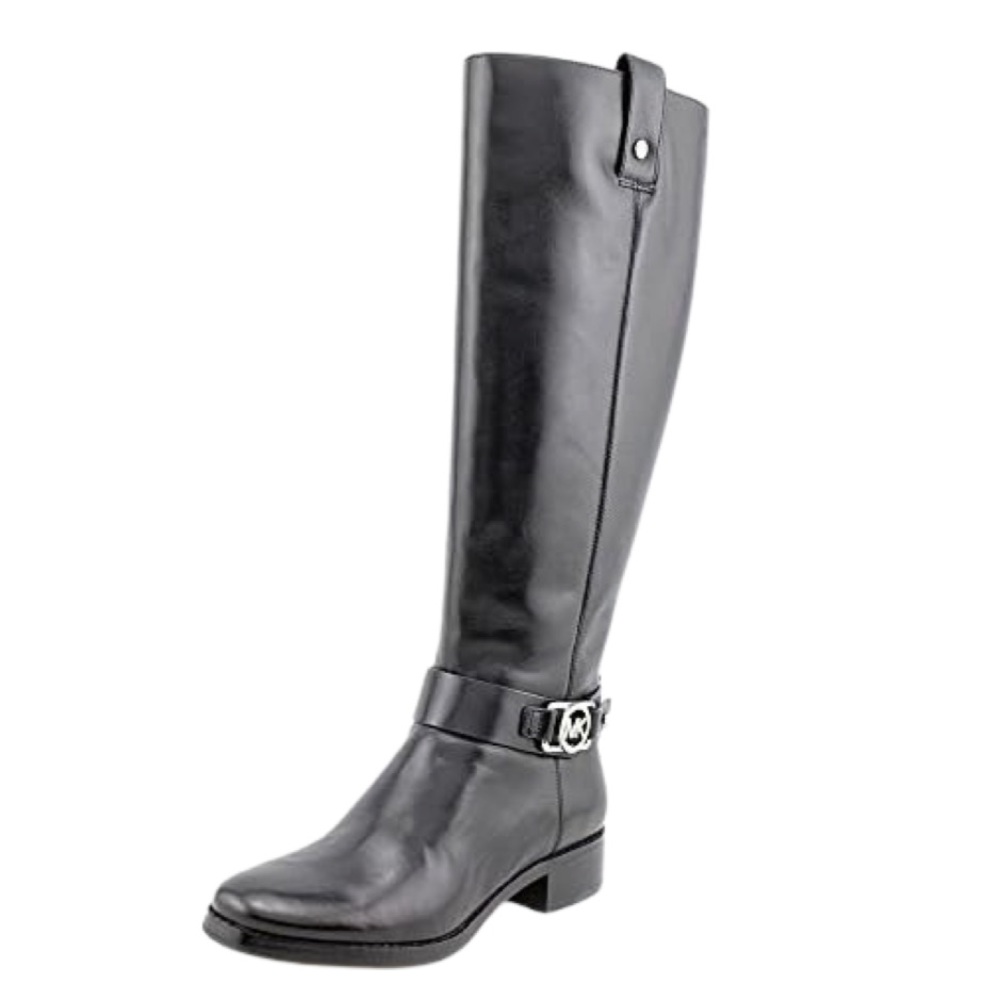 MICHAEL KORS Women's Leather Charm Tall Riding Boots Size: 6 Color: Black NEW